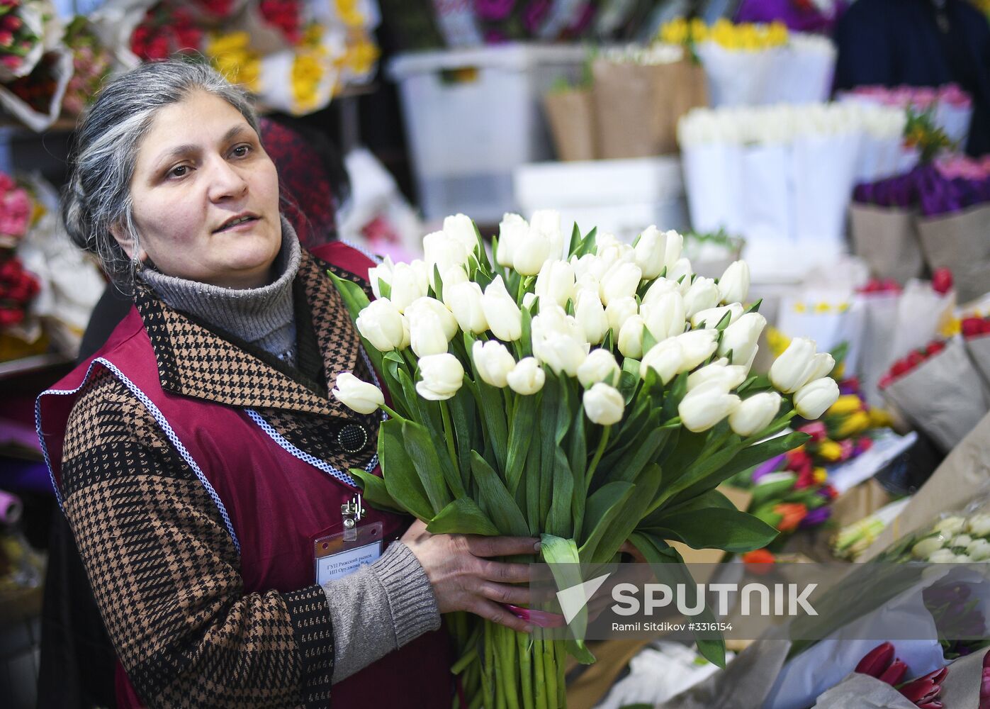 Flower sale on International Women's Day