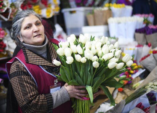 Flower sale on International Women's Day