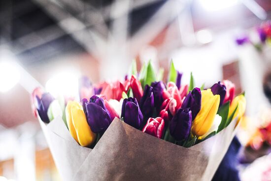 Flower sale on International Women's Day