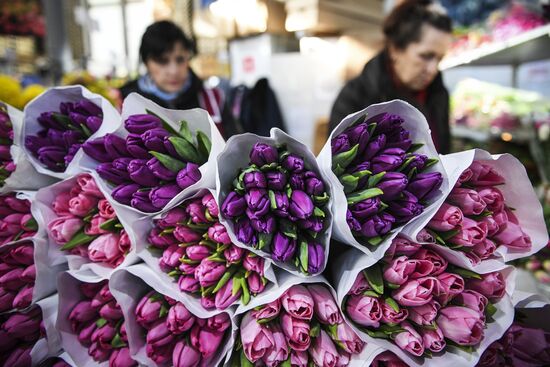 Flower sale on International Women's Day