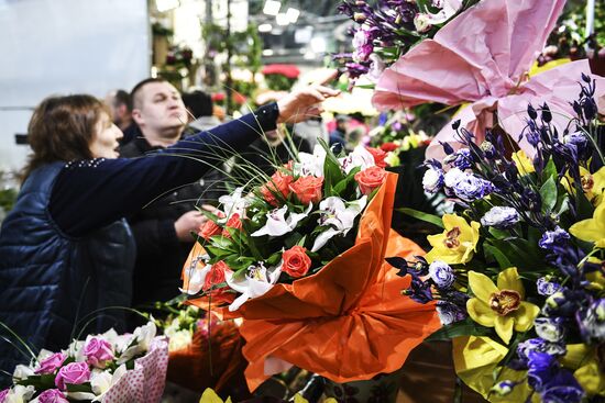 Flower sale on International Women's Day