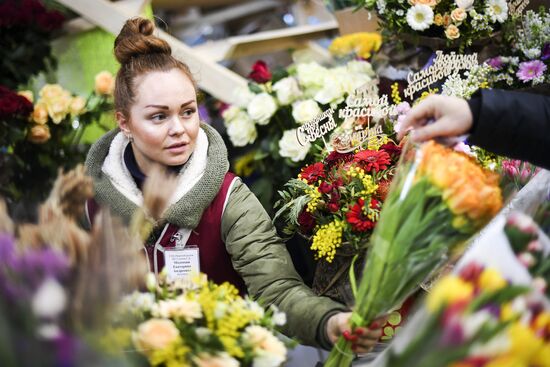 Flower sale on International Women's Day