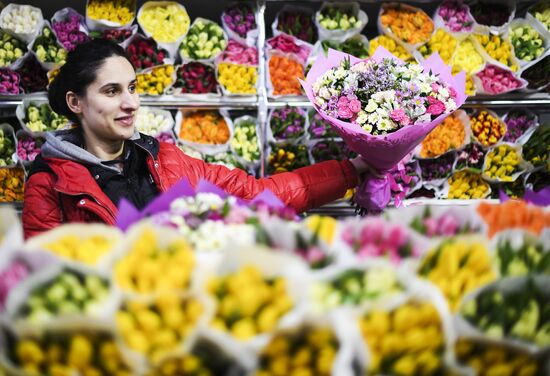 Flower sale on International Women's Day