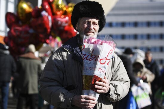 Flower sale on International Women's Day