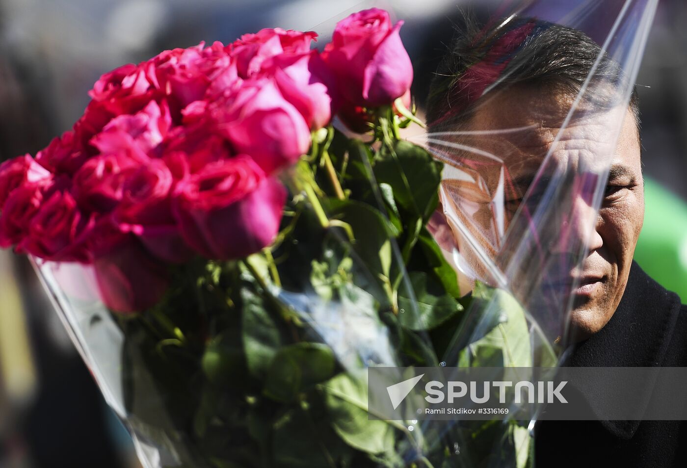 Flower sale on International Women's Day