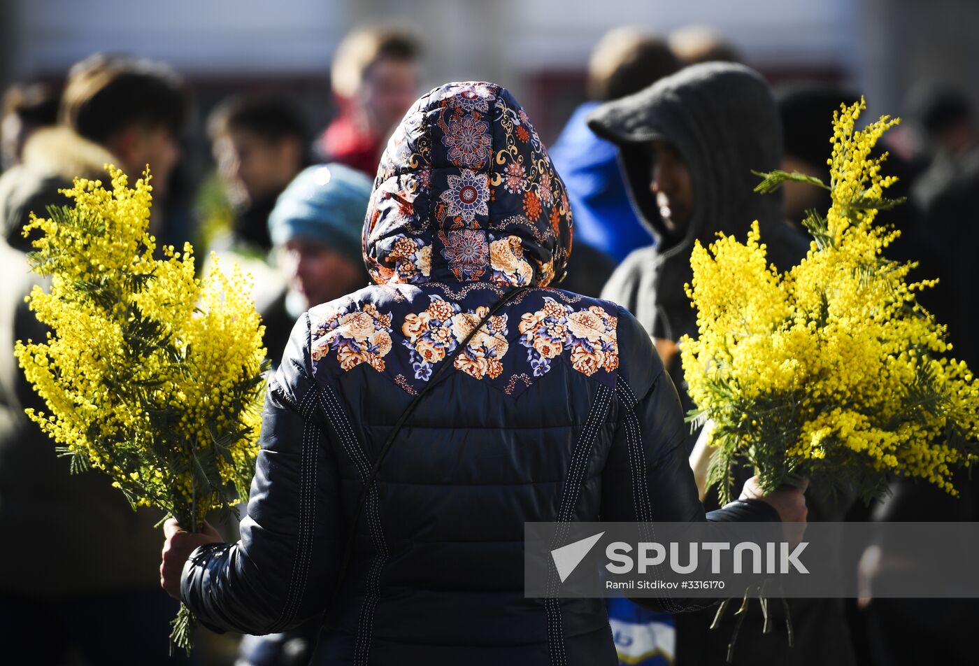 Flower sale on International Women's Day