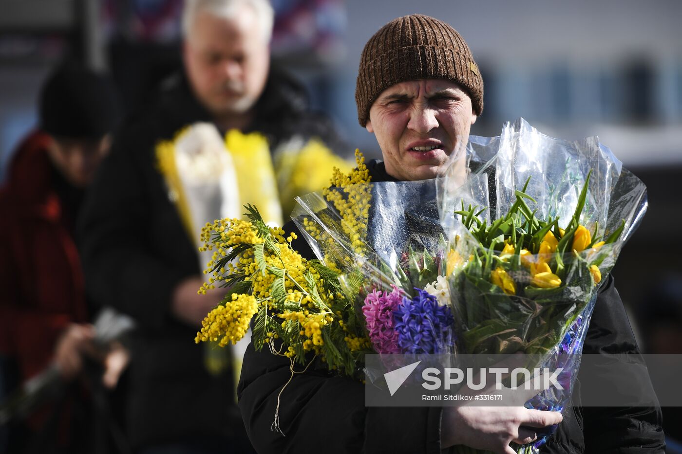 Flower sale on International Women's Day