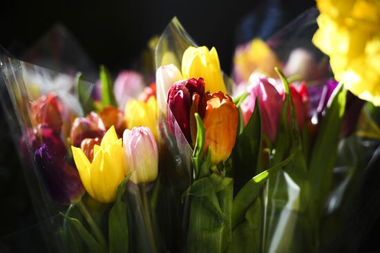 Flower sale on International Women's Day