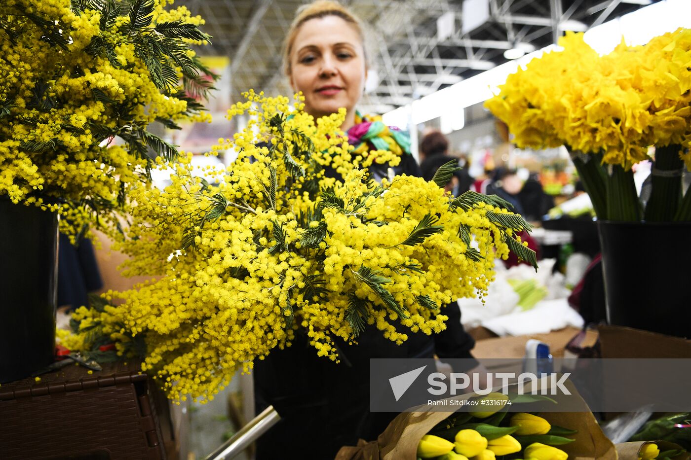 Flower sale on International Women's Day