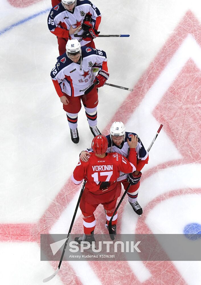 Ice hockey. KHL. Spartak vs. CSKA