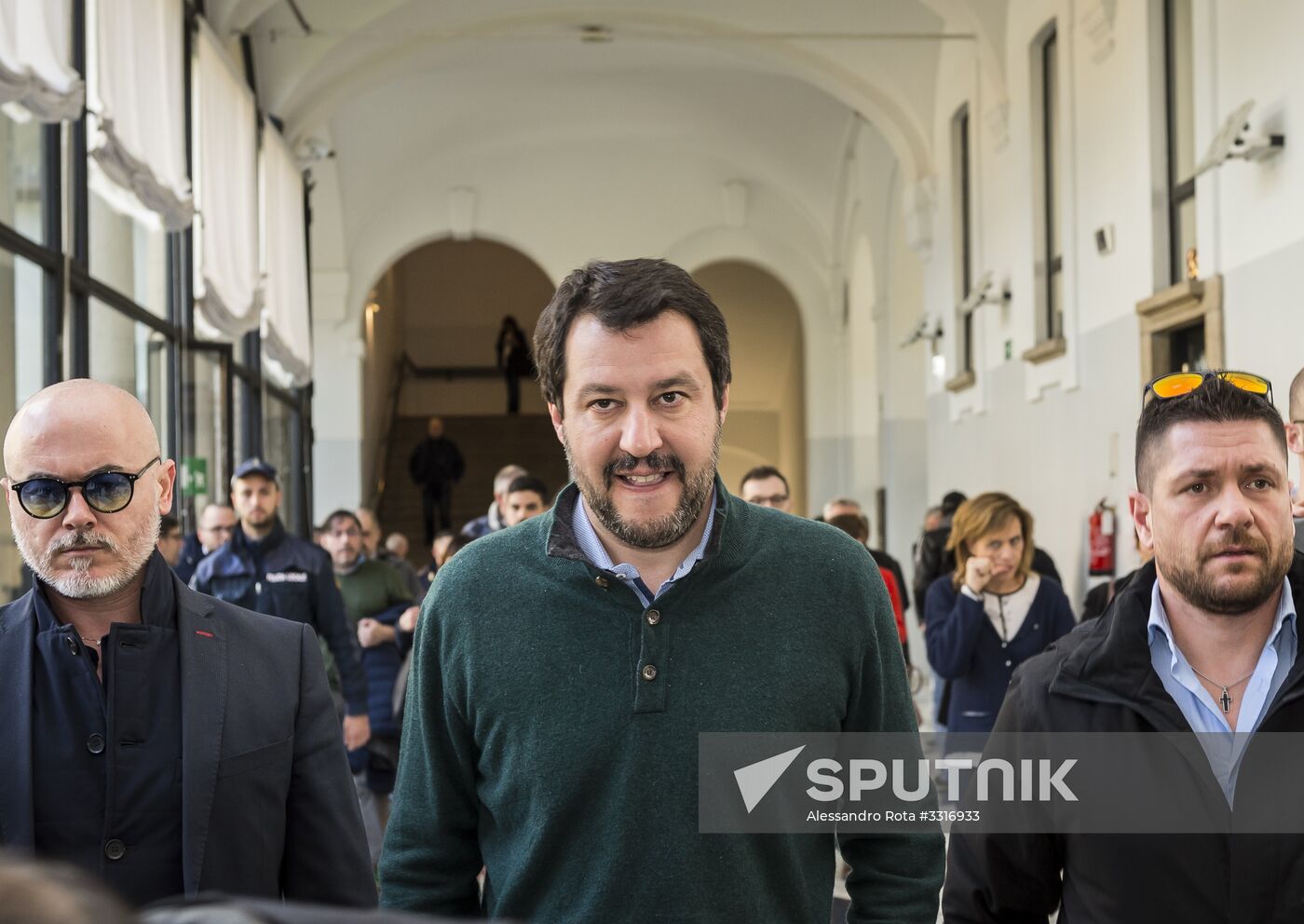 News conference by leader of Italian political party Lega Nord Matteo Salvini