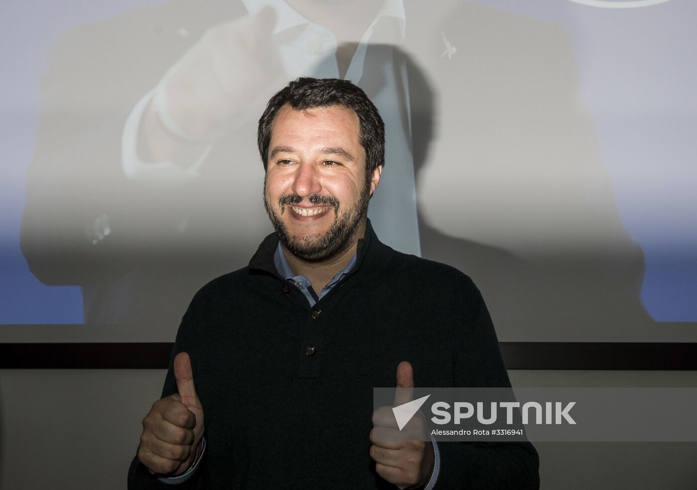 News conference by leader of Italian political party Lega Nord Matteo Salvini