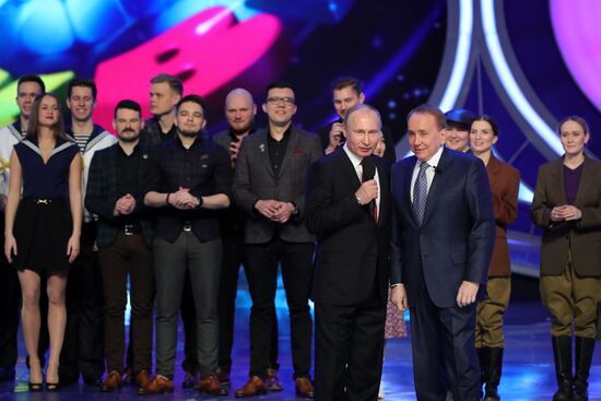 President Vladimir Putin attends KVN TV competition show premier league's round of 16