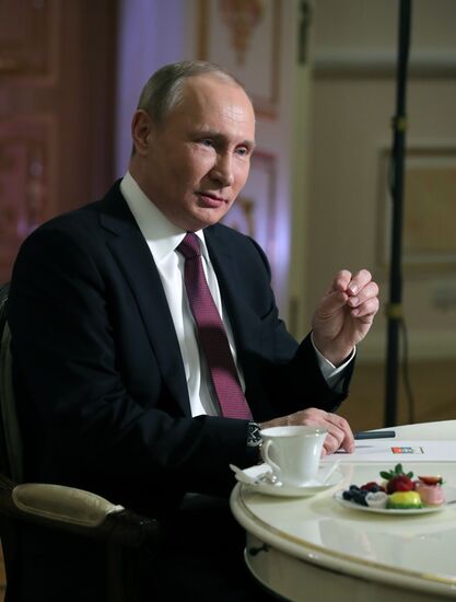 President Vladimir Putin gives an interview to NBC network