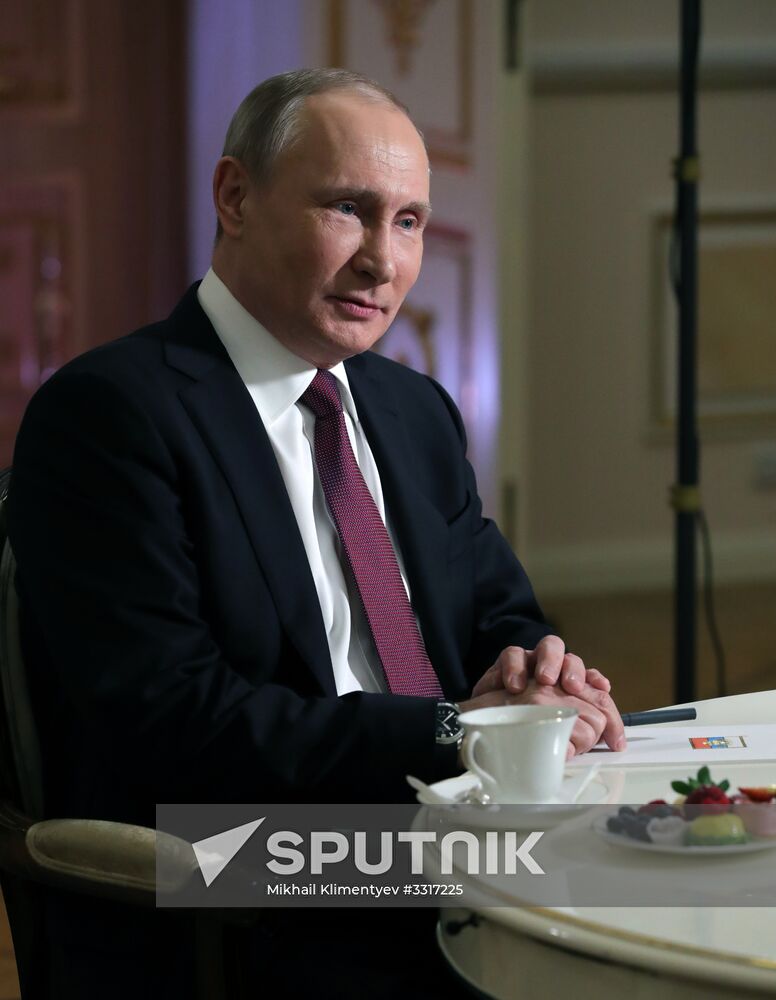 President Vladimir Putin gives an interview to NBC network