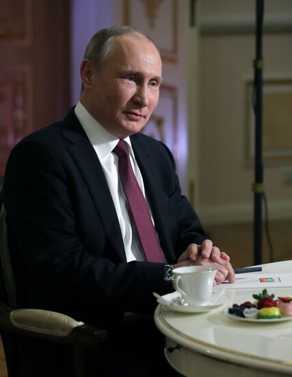 President Vladimir Putin gives an interview to NBC network