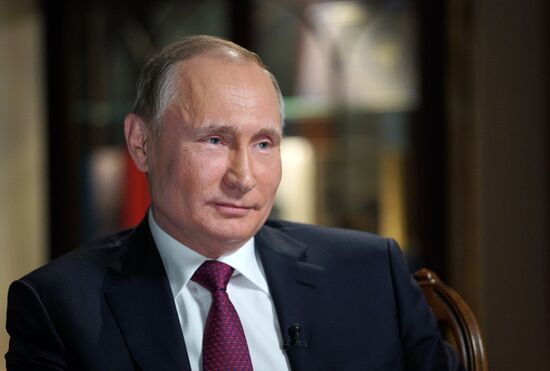 President Vladimir Putin gives an interview to NBC network