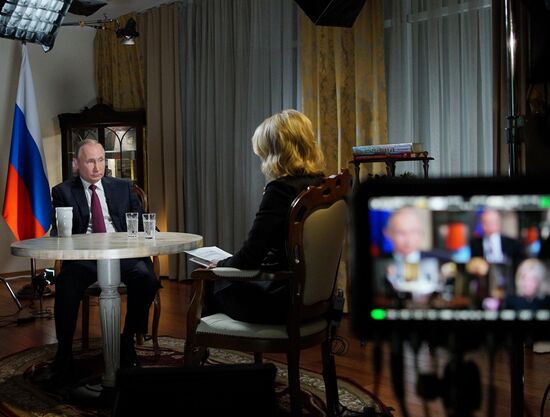 President Vladimir Putin gives an interview to NBC network