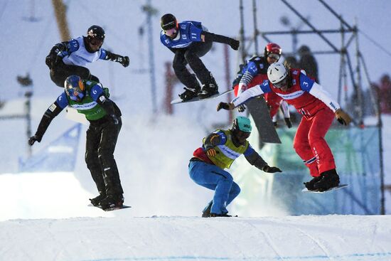Snowboard. World Cup stage. Snowboard cross