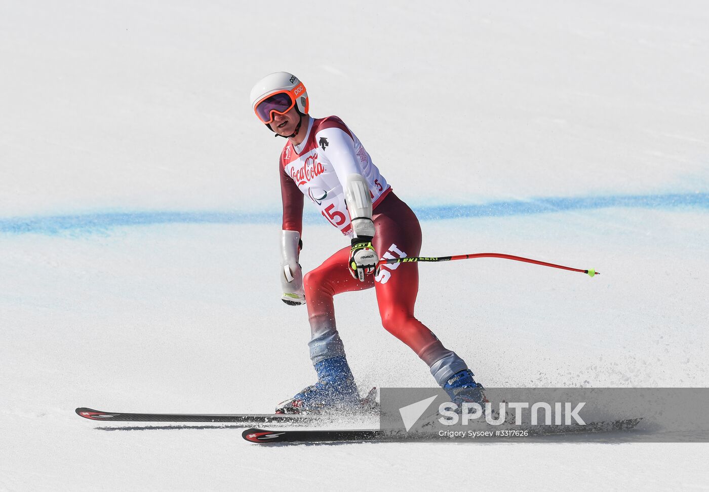 2018 Winter Paralympics. Alpine skiing. Men. Super-G