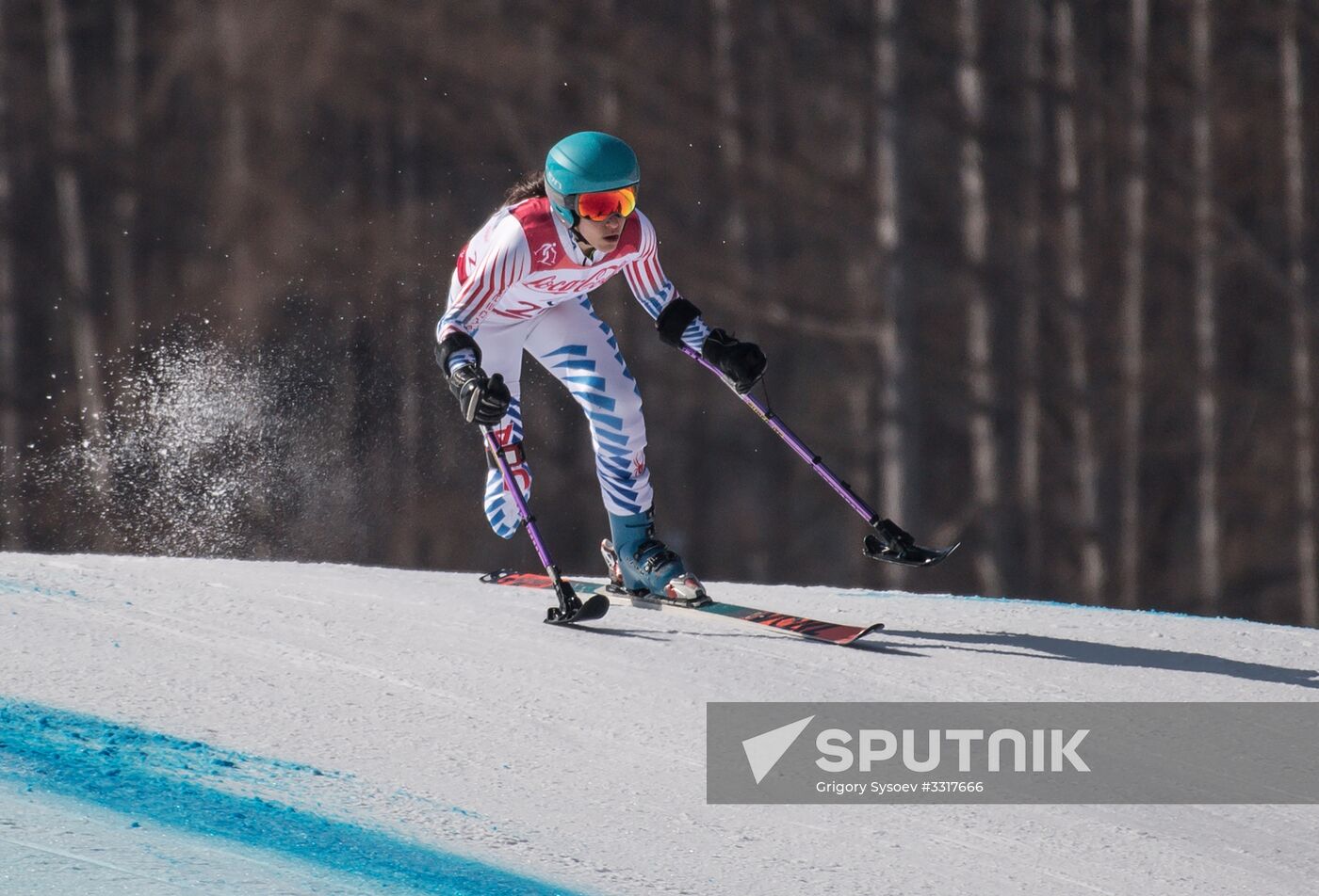 2018 Winter Paralympics. Alpine skiing. Women. Super-G