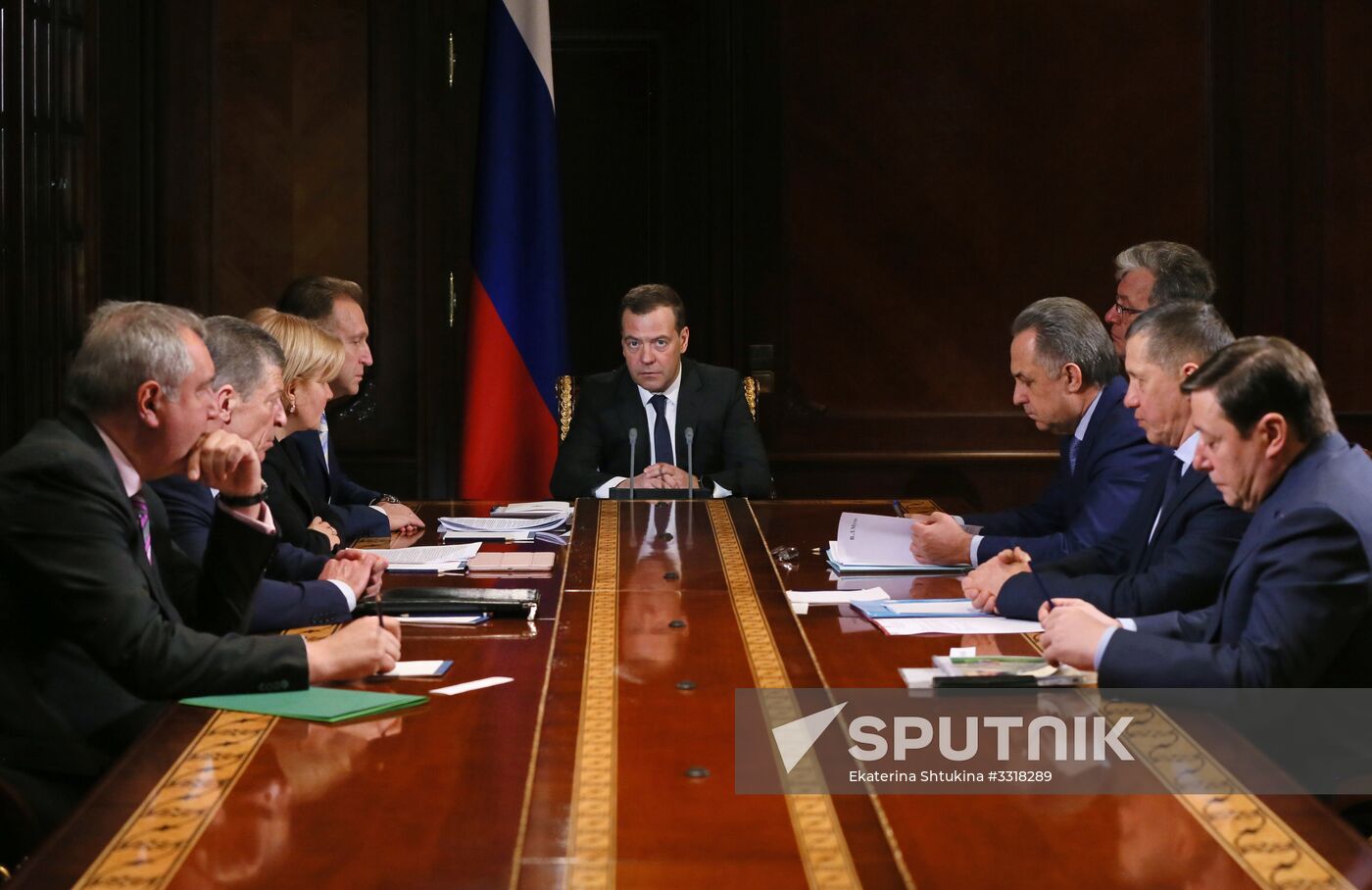 Prime Minister Dmitry Medvedev holds meetigh with deputy prime ministers