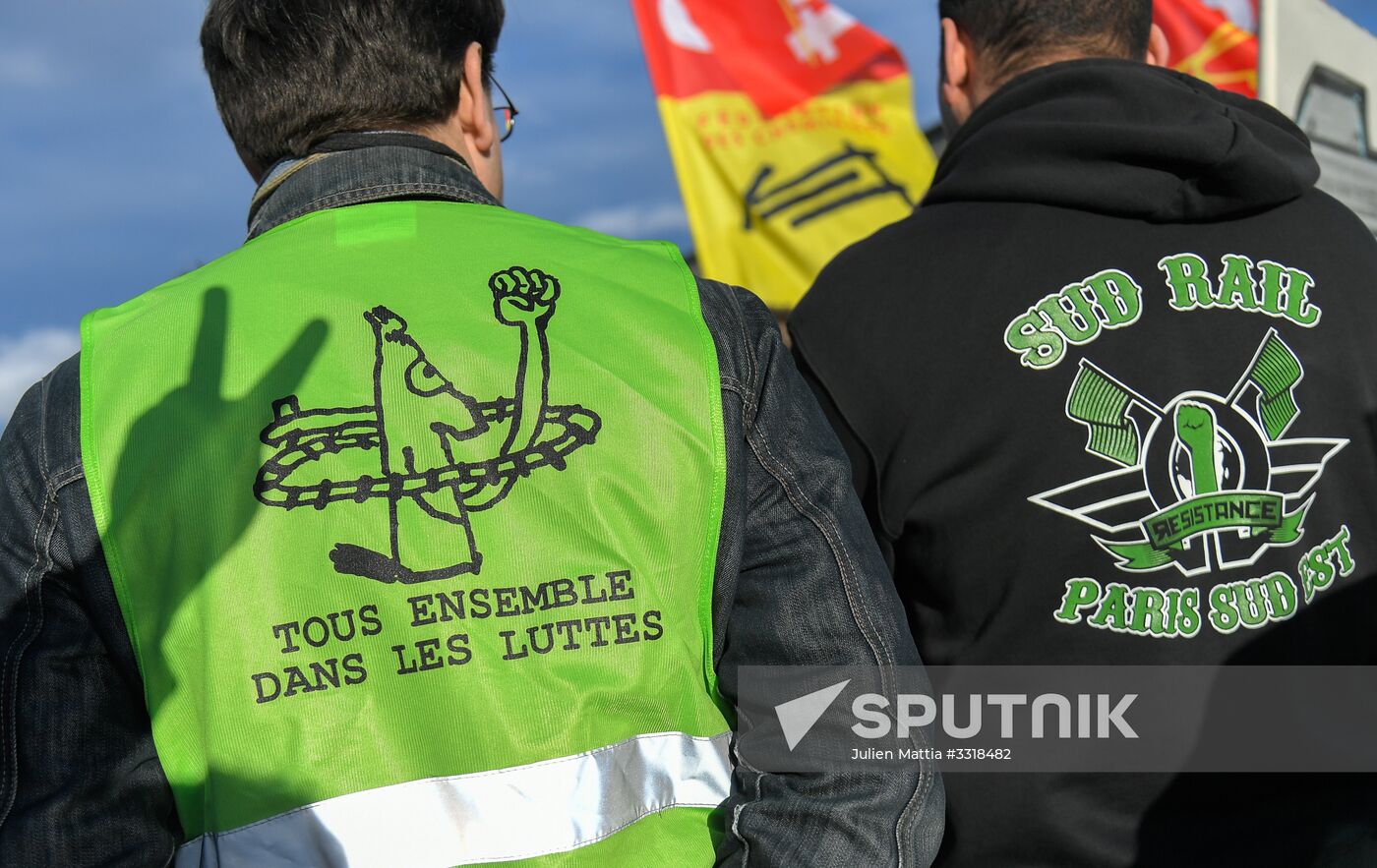 Rail workers' protest in France