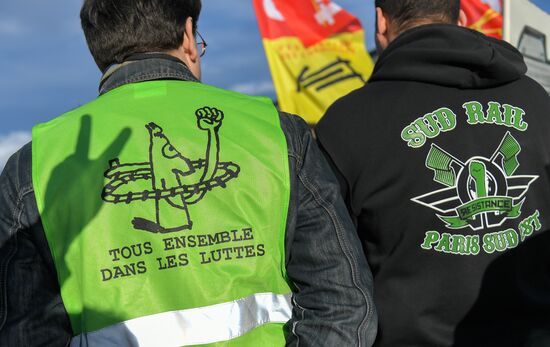 Rail workers' protest in France