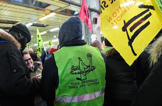 Rail workers' protest in France