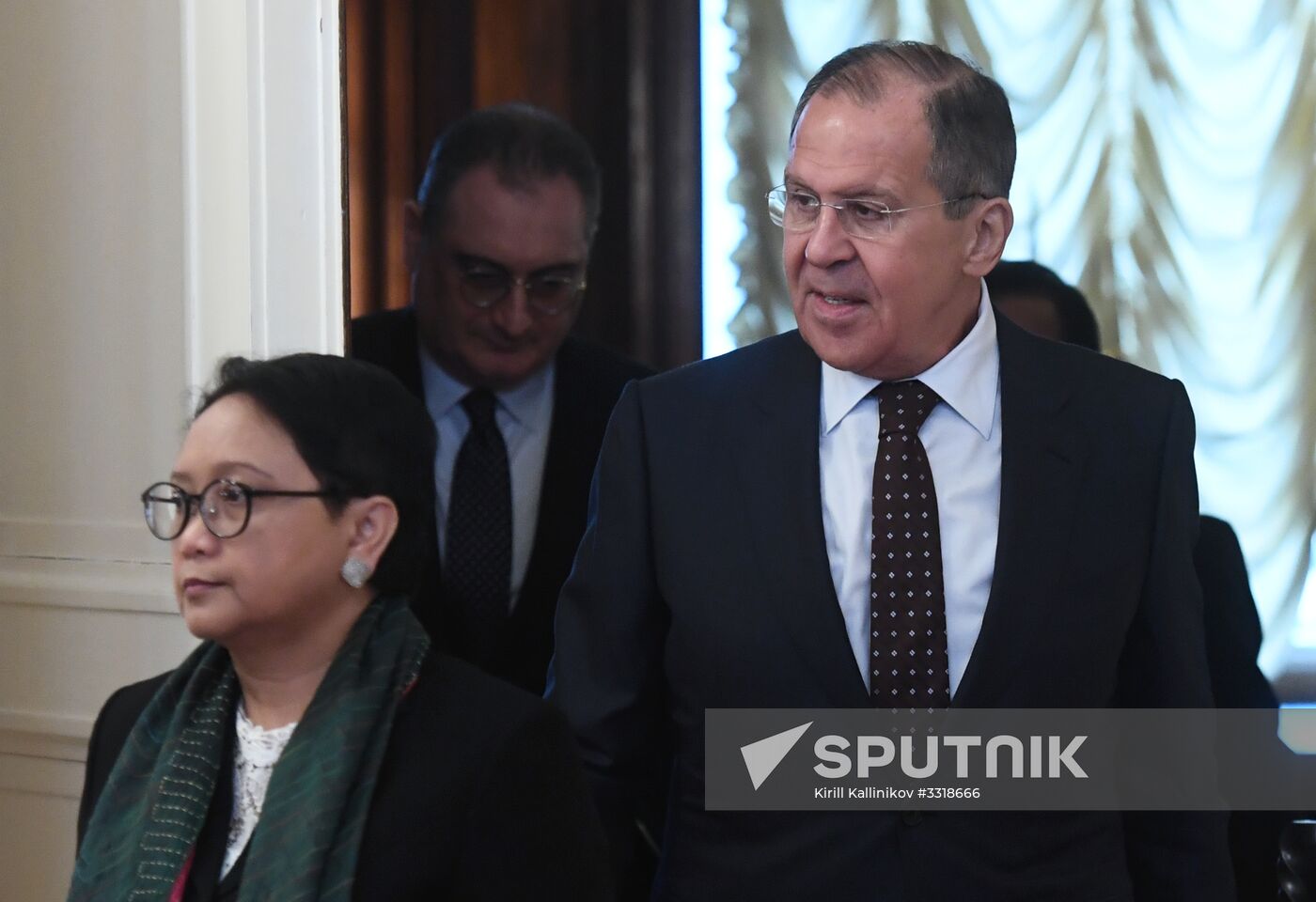 Russian Foreign Minister Sergei Lavrov meets with Indonesian Foreign Minister Retno Marsudi