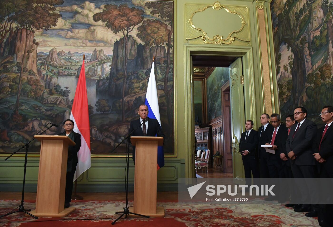 Russian Foreign Minister Sergei Lavrov meets with Indonesian Foreign Minister Retno Marsudi