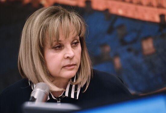 Head of Central Electoral Commission Ella Pamfilova speaks on Ekho Moskvy radio