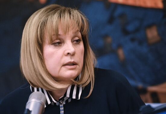 Head of Central Electoral Commission Ella Pamfilova speaks on Ekho Moskvy radio