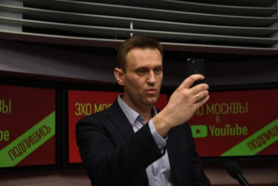 Alexei Navalny gives interview to Echo of Moscow radio