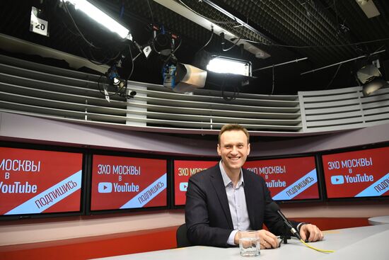 Alexei Navalny gives interview to Echo of Moscow radio
