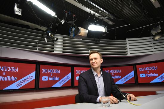 Alexei Navalny gives interview to Echo of Moscow radio