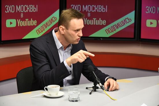 Alexei Navalny gives interview to Echo of Moscow radio