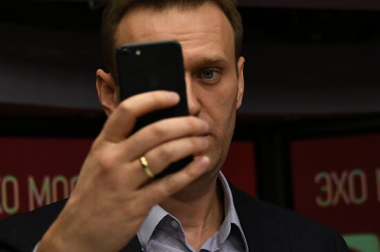 Alexei Navalny gives interview to Echo of Moscow radio