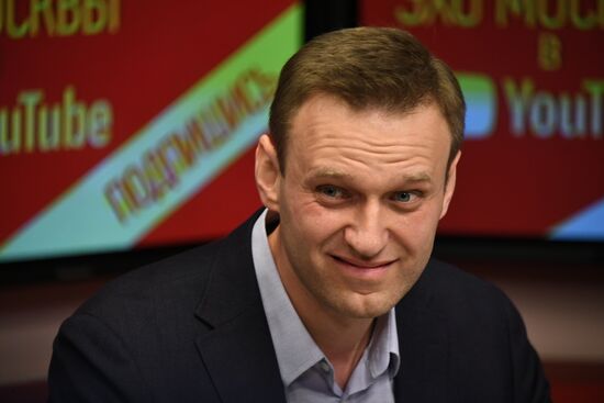 Alexei Navalny gives interview to Echo of Moscow radio