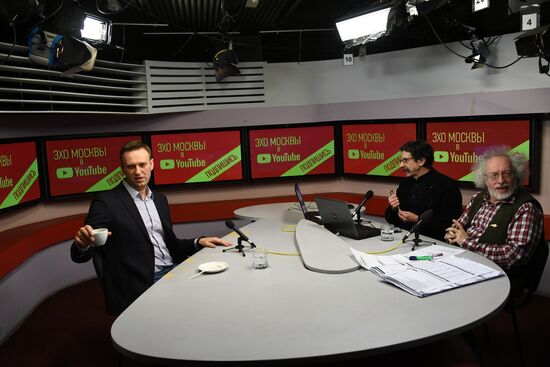 Alexei Navalny gives interview to Echo of Moscow radio