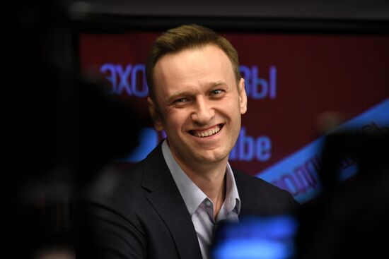 Alexei Navalny gives interview to Echo of Moscow radio