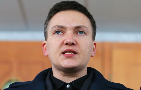 Nadezhda Savchenko holds briefing in Kiev