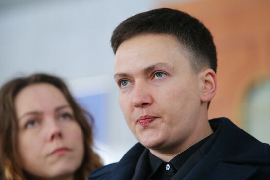 Nadezhda Savchenko holds briefing in Kiev