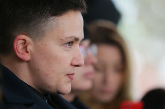 Nadezhda Savchenko holds briefing in Kiev