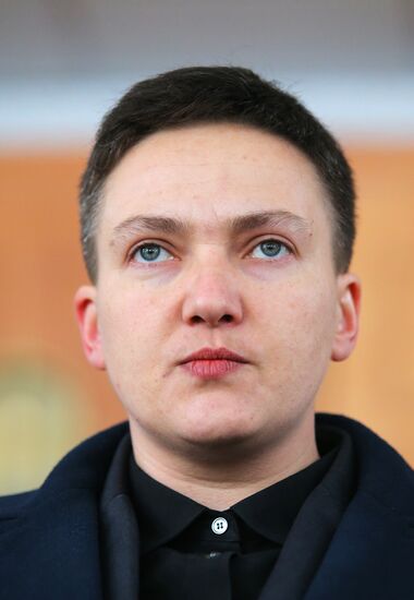 Nadezhda Savchenko holds briefing in Kiev