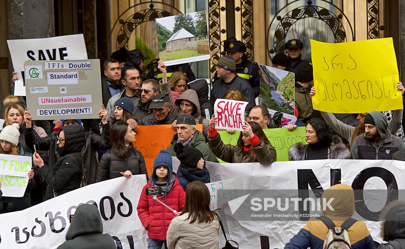 Protest in Tbilisi against new hydro power stations construction