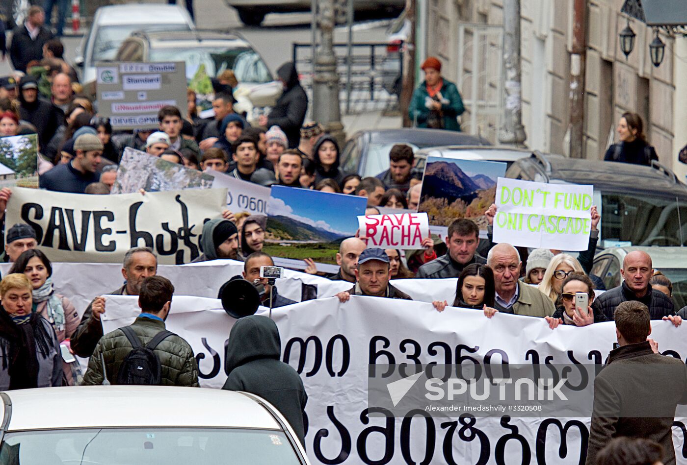 Protest in Tbilisi against new hydro power stations construction