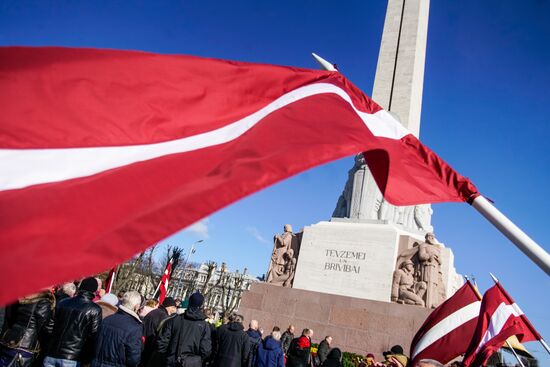 March of former Latvian Waffen SS legionaries in Riga