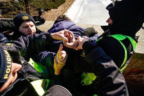 March of former Latvian Waffen SS legionaries in Riga