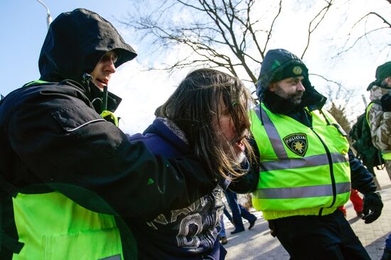 March of former Latvian Waffen SS legionaries in Riga